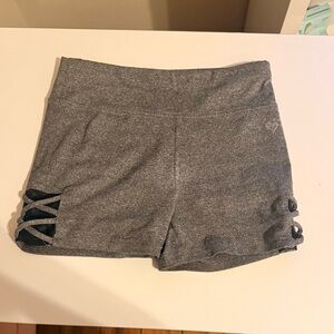 Justice Gray Girls' Athletic Shorts with Side Crisscross